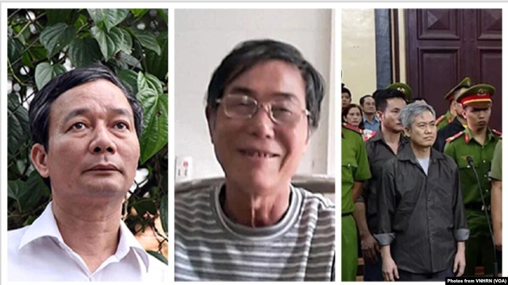 (Từ trái qua) Nhà báo Nguyễn Tường Thụy, nhà thơ Trần Đức Thạch và nhà hoạt động Lưu Văn Vịnh nằm trong số 8 người sẽ được Mạng lưới Nhân quyền Việt Nam có trụ sở ở Mỹ vinh danh trong một buổi lễ tại Đức vào 10/12.