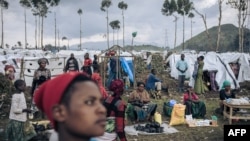 Dans un camp de déplacés remplis de personnes fuyant l'avancée des M23, au nord de Goma, le 2 novembre 2022.
