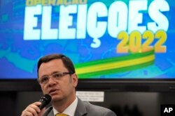 FILE - Anderson Torres, Brazil's Justice Minister under former Brazil President Jair Bolsonaro, in Brasilia, Brazil, Oct. 1, 2022.