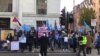 國際人權日 200人於倫敦中國大使館外抗議中國鎮壓公民權利