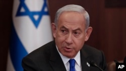 
FILE - Israeli Prime Minister Benjamin Netanyahu attends the weekly cabinet meeting on Jan. 3, 2023, in Jerusalem. 