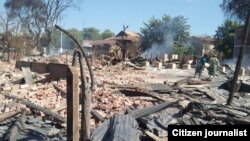 ခင်ဦးမြို့နယ်အတွင်းက မီးရှို့ခံနေရတဲ့ ကျေးရွာများ။ (ဓာတ်ပုံ-CJ/နိုဝင်ဘာ ၂၅၊ ၂၀၂၂)