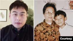 Shortly after China abandoned its zero-COVID policy at the end of 2022, Guan Yao, left, a Beijinger living in California, lost five relatives within eight days, including his father and his grandmother (the woman in the photo on the right) who raised him.