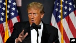 FILE - Former President Donald Trump speaks at Mar-a-Lago, Nov. 18, 2022, in Palm Beach, Fla. The Supreme Court has cleared the way for the handover of Trump's tax returns to a congressional committee after a three-year legal fight.
