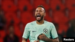 Neymar lors d'un entraînement, le 4 décembre 2022.