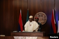 FILE - Nigerian President Muhammadu Buhari.