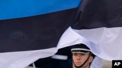 Фото для ілюстрації: прапор Естонії, жовтень 2022 року, США 