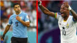 Luis Suarez (L) and Ghana's Andre Ayew (R) playing against South Korea. Both will meet in a final Group match at the 2022 FIFA World Cup.