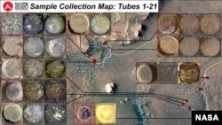Shown here is a representation of the 21 sample tubes collected by NASA’s Perseverance Mars rover. (Credits: NASA/JPL-Caltech)
