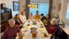 The Pennsylvania family of Judith Samkoff, front right, invited an Afghan refugee family to join them for their first Thanksgiving in the United States. One guest did not want to be identified in the photo. (Photo courtesy of the Jewish Federations of North America)