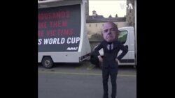 人权活动人士在 FIFA主席因凡蒂诺的家乡举行抗议  