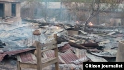 ကန့်ဘလူ မြို့နယ်အတွင်းကကျေးရွာနေအိမ်တွေ မီးလောင်ကျွမ်း(ဒီဇင်ဘာ ၅၊ ၂၀၂၂/Photo: CJ) Kanbalu