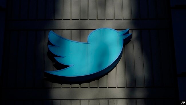 A sign at Twitter headquarters is shown in San Francisco, Friday, Nov. 18, 2022. (AP Photo/Jeff Chiu)