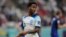 Jwe Anglete Raheem Sterling pandan match gwoup B ant Anglete ak Etazini nan Qatar, 25 Nov. 2022. 