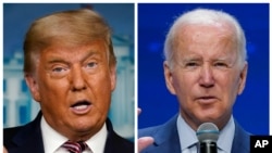 A combination image of file photos of former U.S. President Donald Trump and current U.S. President Joe Biden.