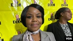 Fadzayi Mahere, spokeswoman for Zimbabwe’s main opposition, the Citizens’ Coalition for Change is pictured Jan. 10, 2023, in Harare. Mahere accuses the ruling Zanu-PF party of masterminding the violence. (Columbus Mavhunga/VOA)