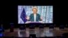 European Commission President Ursula von der Leyen speaks via a video link at the opening of the international symposium "The idea of Europe" in Kaunas, Lithuania, Friday, Nov. 25, 2022.