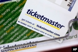 FILE - Ticketmaster tickets and gift cards are shown at a box office in San Jose, Calif., on May 11, 2009. (AP Photo/Paul Sakuma, File)