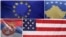 Flags of EU, Kosovo, Serbia and US (Foto: Reuters/VOA Graphic)