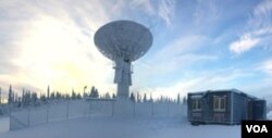 中国遥感与数字地球研究所(RADI)发布的瑞典基律纳航天中心专供中国使用的天线的照片。 此照片于2018年出现在网上，但美国之音无法验证其真实性。