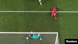 South Korea's Cho Gue-sung scores his first goal against Ghana at the 2022 FIFA World Cup, Qatar, November 28, 2022