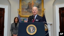 Prezidan Joe Biden pran la pawol sou sekirite fwontye Etazini nan Sal Roosevelt Lamezonblanch la, Jedi 5 Janvye 2023 nan Washington.