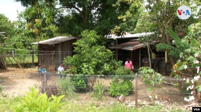 Una familia de campesinos colombianos en el departamento de Putumayo, en el sur del país, una de las zonas con el mayor número de homicidios presentados contra líderes sociales. Foto: Camilo Álvarez, VOA.