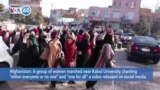 VOA60 World - Women continue protests against university ban in Afghanistan