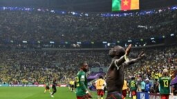 SOCCER-WORLDCUP-CMR-BRA/ WORLD CUP CAMEROON SCORER VINCENT ABOUBAKAR 