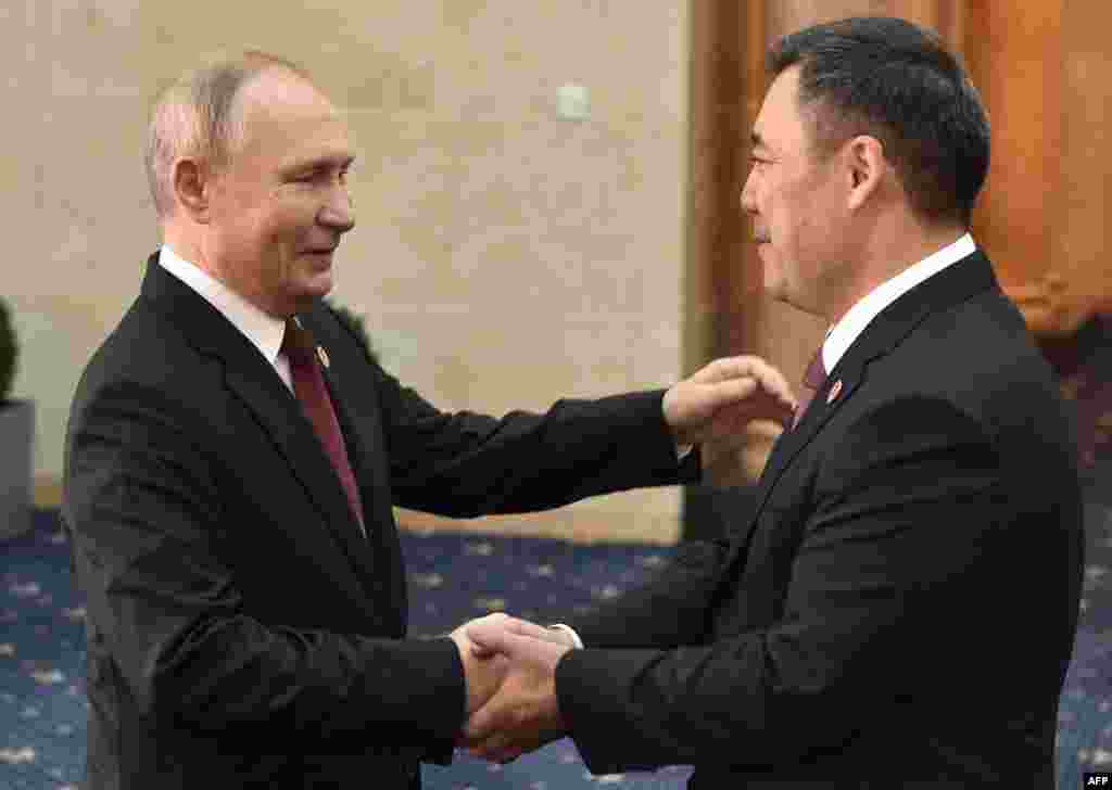 Rossiya Prezidenti Vladimir Putin Oliy Yevroosiyo iqtisodiy kengashi majlisiga keldi. Bishkek, Qirg'iziston.&nbsp;