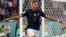Vedet seleksyon nasyonal La Frans Kylian Mbappe selebre apre li make 2em gol ekip la nan match Gwoup D li kont Danmark, Samdi 26 Nov. 2022. 