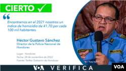 Director de la Policía Nacional de Honduras, Gustavo Sánchez, explica la situación de seguridad en el país antes de asumir la responsabilidad de la seguridad en el gobierno.