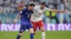 Attaquant ya Argentine #10 Lionel Messi na attaquant ya Pologne #09 Robert Lewandowski bazali kowelela ndembo na match ya groupe D ya Mondial Qatae 2022 na stade 974, Doha, 30 novembre 2022. (Photo JUAN MABROMATA / AFP)