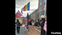 Burmese protested in front of Thai Embassy in DC