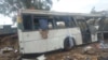 A general view of the scene of a bus accident in Kaffrine, central Senegal, on Jan. 8, 2023 where at least 38 people have died and scores were injured when two buses collided. 