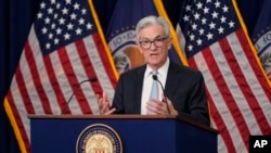 제롬 파월 미국 연방준비제도 의장이 11월 2일 연방공개시장위원회(FOMC) 회의를 마친 후 기자회견을 하고 있다. (자료사진)