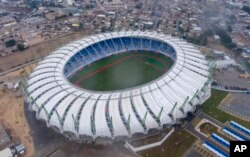 Stadion baru untuk penyelenggaraan Piala Teluk Arab di Basra, Rabu, 4 Januari 2023. (AP Photo/Nabil al-Jurani)i)