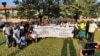 Manifestantes protestam contra destruição do Parque da Lagoa de N’Batonha, Bissau, 5 Janeiro 2023