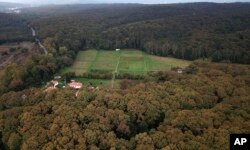 An aerial view of the Belgrad Forest on the outskirts of Istanbul, Oct. 19, 2018. The forest is being searched for possible remains of missing Saudi journalist Jamal Khashoggi.