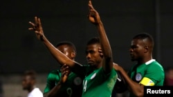 Des joueurs de l'équipe du Nigeria, lors d'un match contre le Sénégal, le 23 mars 2017.