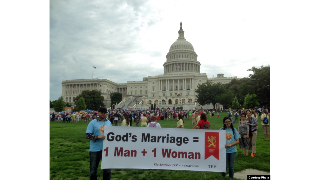 Opponents of same-sex marriage and supporters of traditional marriage between one man and one woman rally outside the U.S. Capitol in Washington, D.C. (Photo by: Diaa Bekheet)