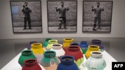 Works by Chinese artist Ai Weiwei are displayed October 2, 2012 at the Hirshhorn Museum in Washington, DC.