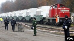 Kereta pengangkut limbah nuklir Perancis telah tiba di Jerman utara (foto: dok).