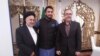 Afghan Minister for Refugees and Repatriation Syed Hussain Alemi Balkhi and Iran Deputy Minister for Interior Hossein Zolfaghari and SAFRON Minister Shehryar Khan Afridi in Islamabad June 17 2019.