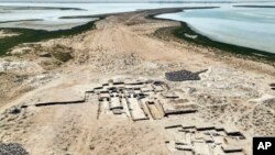 FILE - This March 14, 2022, handout photo from the Department of Archaeology and Tourism of Umm al-Quwain shows an ancient Christian monastery uncovered on Siniyah Island in Umm al-Quwain, United Arab Emirates.