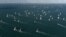 Skippers take the start of the Route du Rhum solo sailing race, off the coast of Saint-Malo, western France, Nov. 9, 2022. 