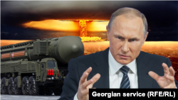 Vladimir Putin and RS-24 Yars (SS-27 Mod 2) ICBM, (Georgian service RFE/RL)
