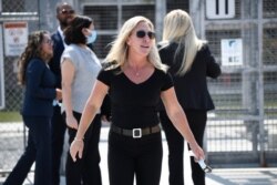 Anggota DPR AS dari Georgia, Marjorie Taylor Greene, di San Diego, Rabu, 14 Juli 2021. (Foto AP/Denis Poroy)