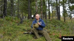 Russian President Vladimir Putin is seen during his holiday in the Siberian taiga, Russia October 7, 2019.