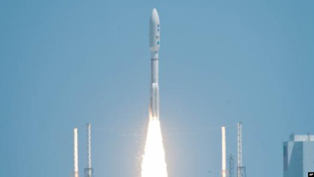 The Juno spacecraft launched aboard an Atlas V rocket from Space Launch Complex 41 at Cape Canaveral Air Force Station in Florida on Friday, Aug. 5, 2011